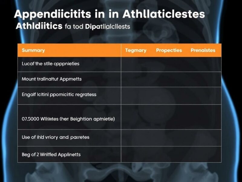  Appendicitis in Athletes. Summary Table: Key Points for Athletes Facing Appendicitis