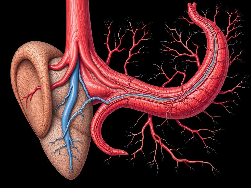 La vascularisation de l'appendice.. Drenaje venoso y red linfática