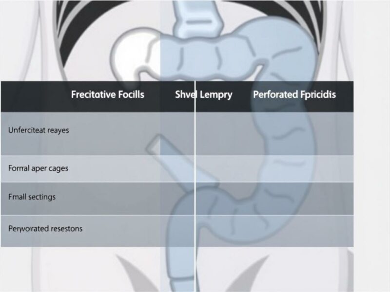 L'appendicite perforée : causes et conséquences.. Tabla comparativa: apendicitis no complicada vs apendicitis perforada