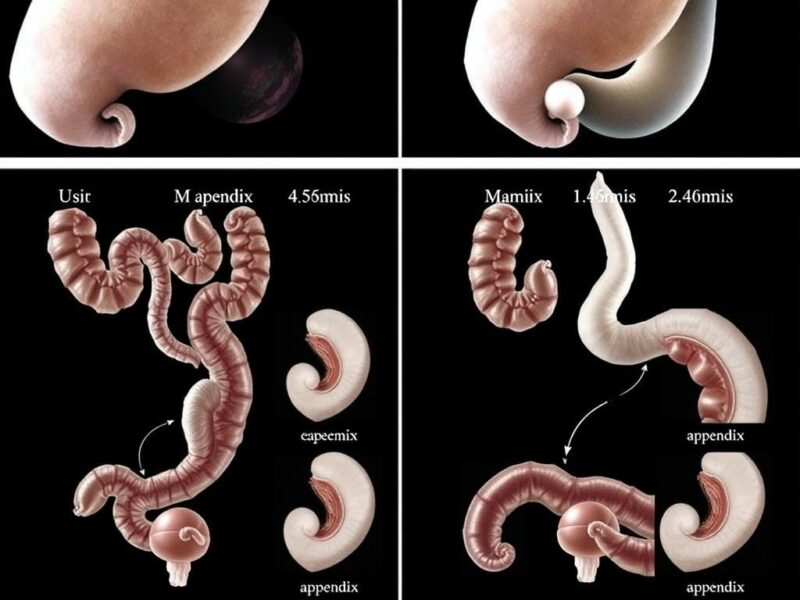 Die Embryologie des Darmtraktes und die Entstehung des Appendix. Tabla comparativa: características del ciego y apéndice en diferentes etapas Die Embryologie des Darmtraktes und die Entstehung des Appendix. Tabla comparativa: características del ciego y apéndice en diferentes etapas