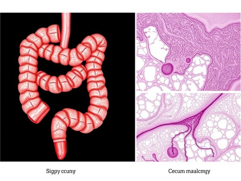 Anatomía del apéndice y el ciego.. Microscopía: la pared y el tejido linfoide