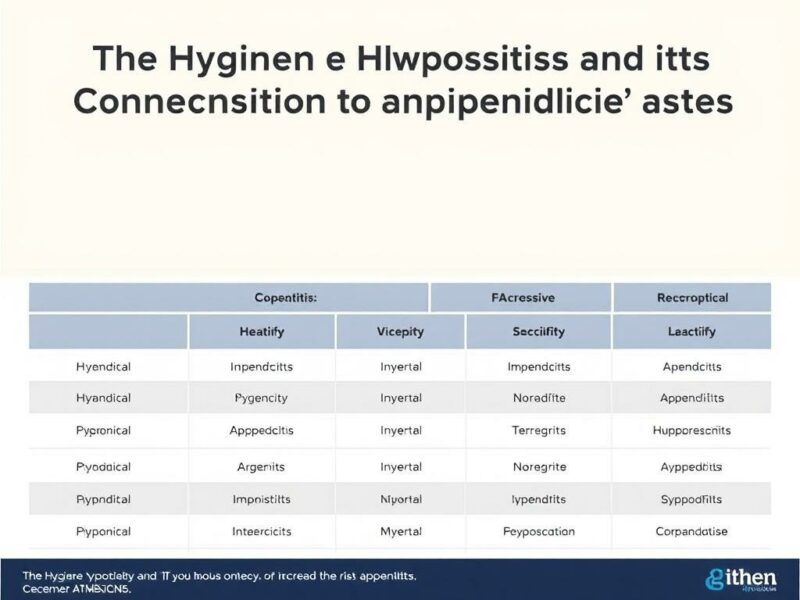 The Hygiene Hypothesis and Its Connection to Appendicitis Rates.. Resumen comparativo: factores que podrían aumentar o disminuir el riesgo de apendicitis The Hygiene Hypothesis and Its Connection to Appendicitis Rates.. Resumen comparativo: factores que podrían aumentar o disminuir el riesgo de apendicitis
