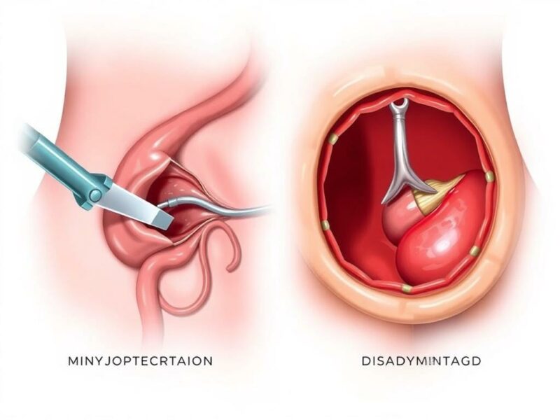Vor- und Nachteile der laparoskopischen versus offenen Methode. Ventajas de la cirugía abierta