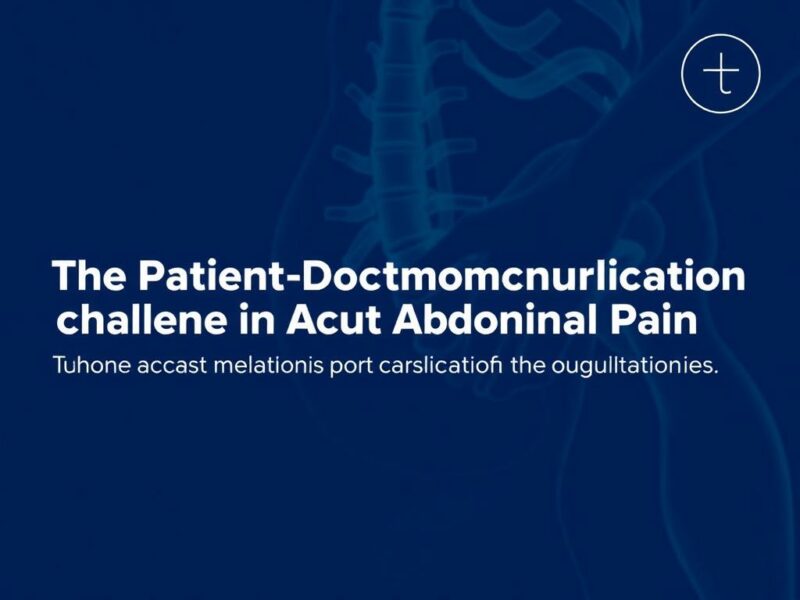 The Patient-Doctor Communication Challenge in Acute Abdominal Pain.. Recomendaciones prácticas y checklist para la consulta The Patient-Doctor Communication Challenge in Acute Abdominal Pain.. Recomendaciones prácticas y checklist para la consulta