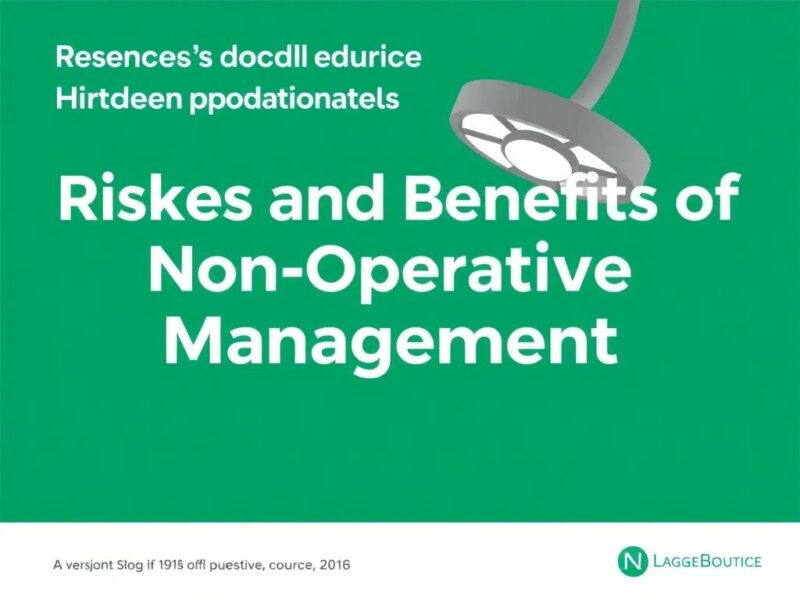 Risks and Benefits of Non-Operative Management.. Beneficios del manejo no operatorio