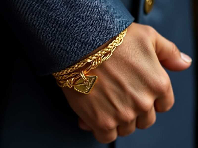 weaving gold bracelets for the wristфото